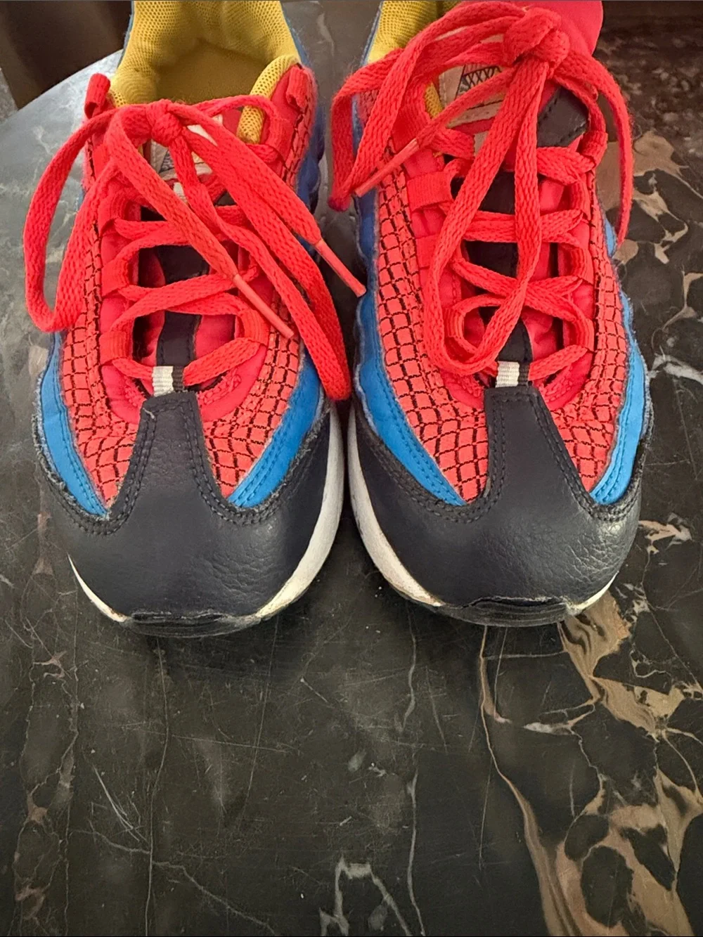 Nike Kids Colorblock Sneakers in Red, Blue & Yellow
